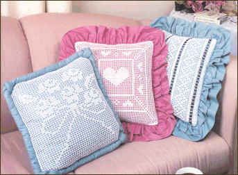 Pillows in Filet Crochet