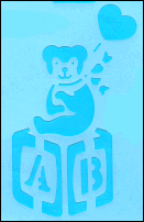 Stencil P540 - Bear On A Block