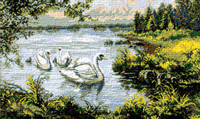 Lake with Swans