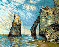 Krif # 345 - Rocks & Seawall in Aval (Monet)