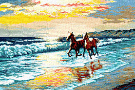 Krif # 348 - Horses by the Seashore