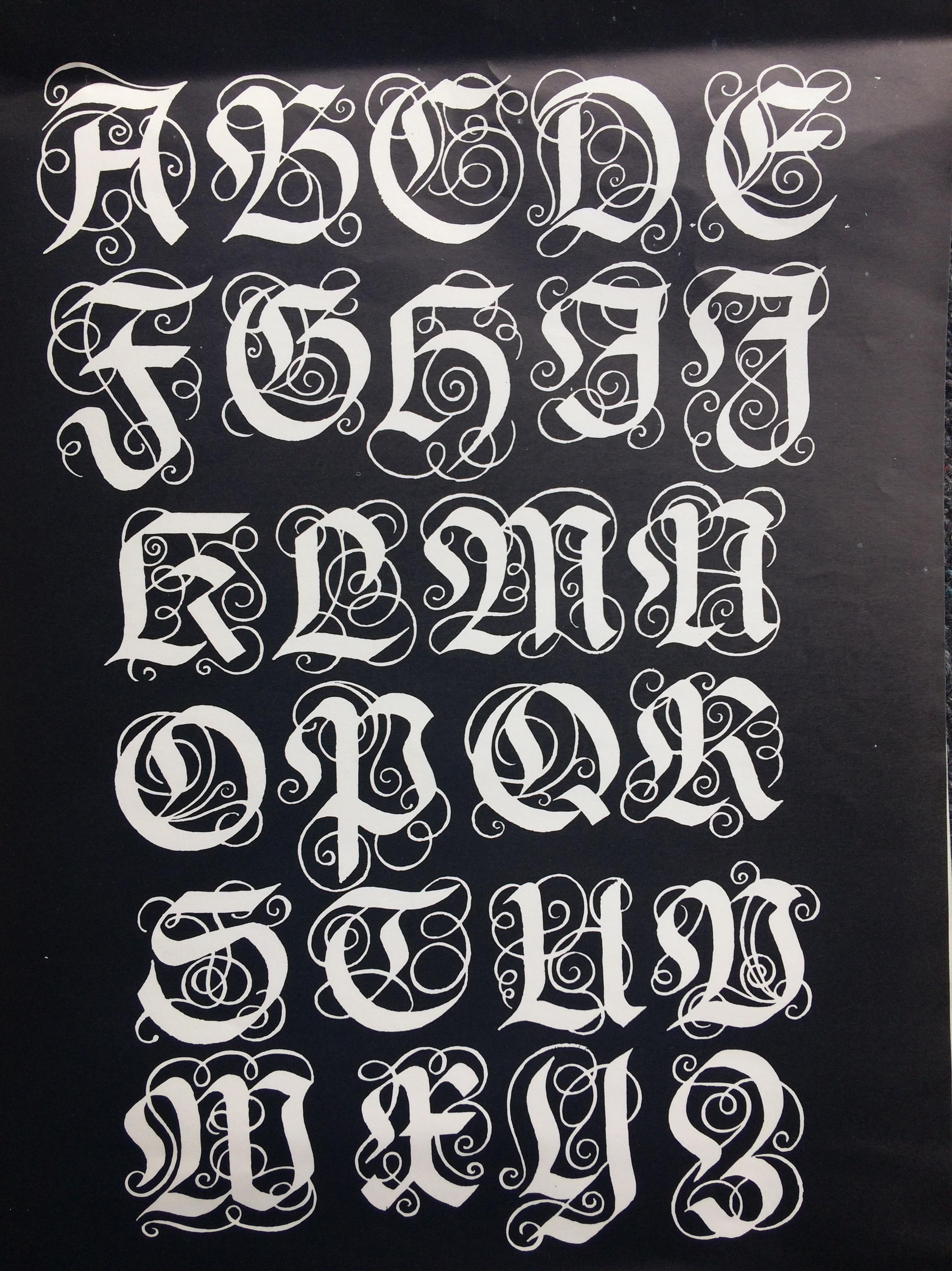 Alphabet Glass Engraving Stencil