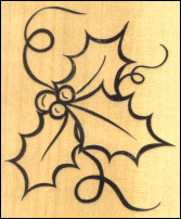 Holly Rubber Stamp