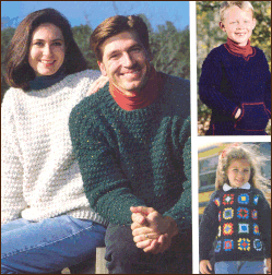 Crocheted Sweaters For The Family