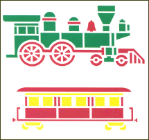 Toy Train Laser Cut Plastic Stencils