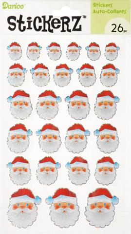 Glitter Santa Stickers