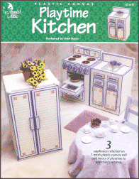 Playtime Kitchen projects in plastic canvas