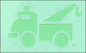Stencil P432 - Tow Truck