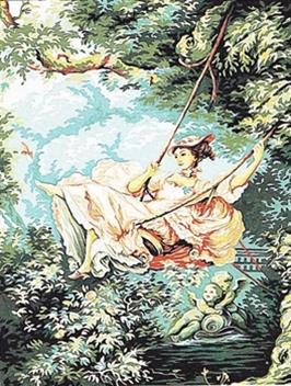 Margot 133.3217 L'escarpolette The Swing tapestry from the painting by Fragonard