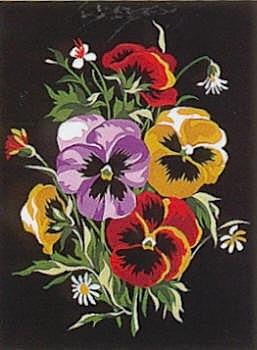 Pansies Tapestry Canvas