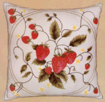 Latticed Strawberries Pillow