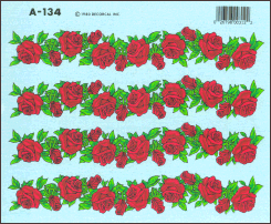 Decal A134 - Red Rose Strips