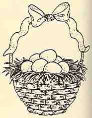 Easter Basket Rubber Stamp