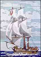 Bounty sailing ship tapestry canvas