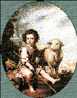 Krif 142 - The Young Pastor tapestry canvas from the painting by Murillo