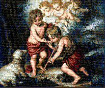 Krif 151 Child Jesus and John tapestry from the painting by Murillo