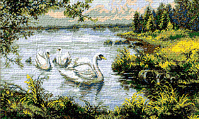 Krif tapestry 281 Lake with Swans