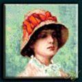 Krif 985 Girl's Head tapestry from the painting by Grigorescu