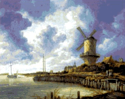 Krif # 10001 - Mill at Wijk tapestry from the painting by Van Ruisdael