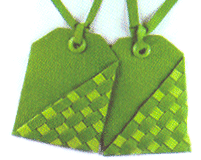 Green Woven Tags