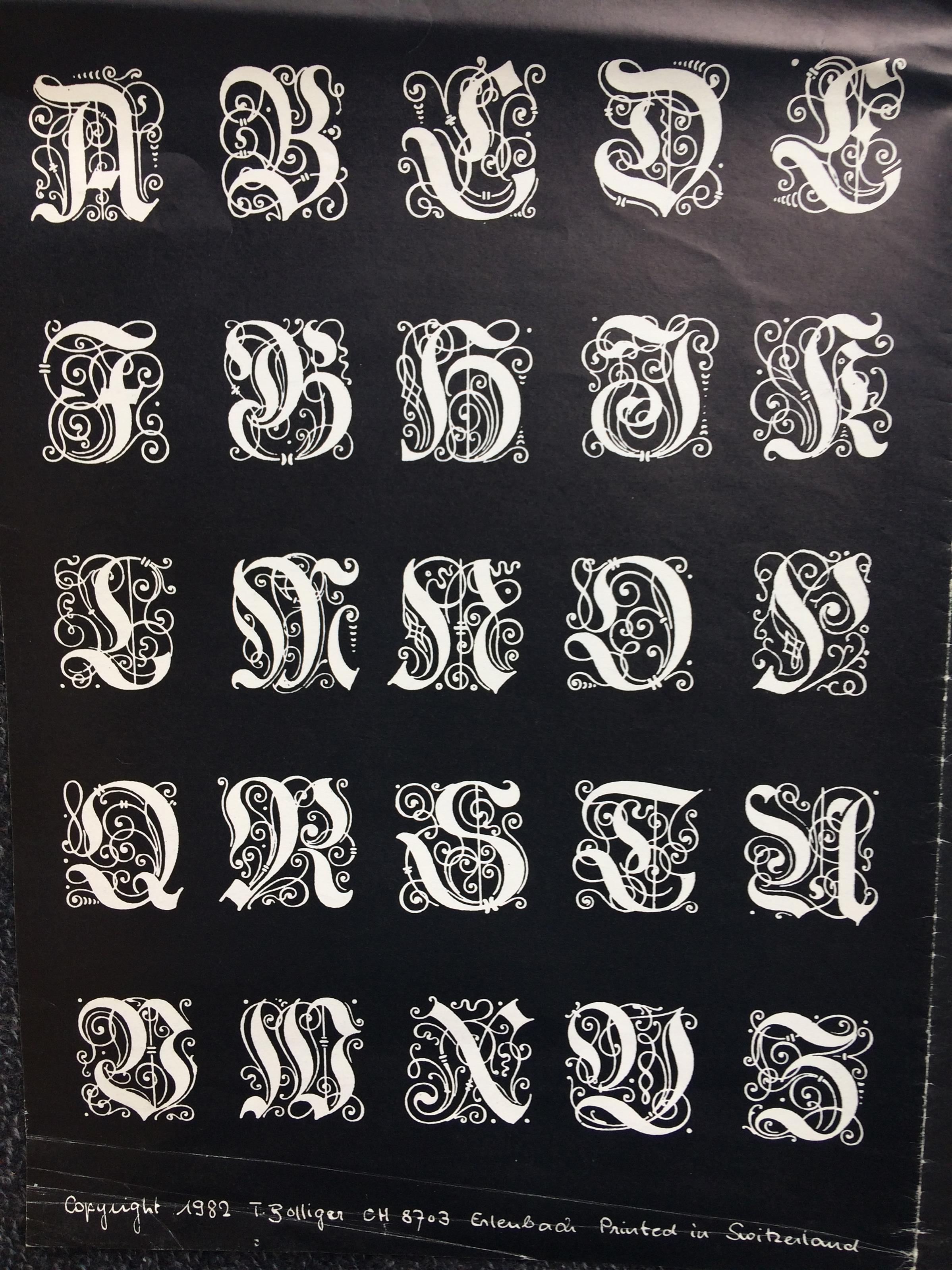 Alphabet Glass Engraving Stencil