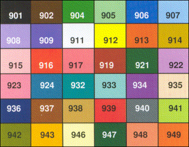 Ballpoint Paint Colour Chart